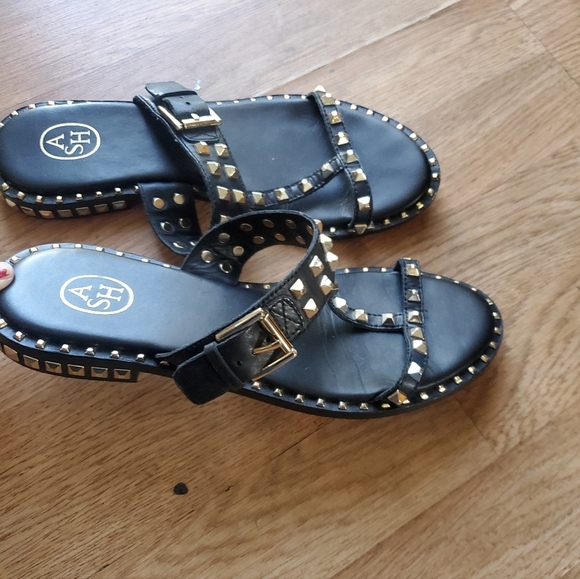 ASH Black Studded Woman Sandals Size 38 (7.5) - Picture 4 of 6